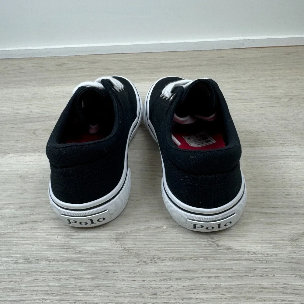Polo Ralph Lauren Faxson Sneaker Boys 13 Black Red Canvas Pony